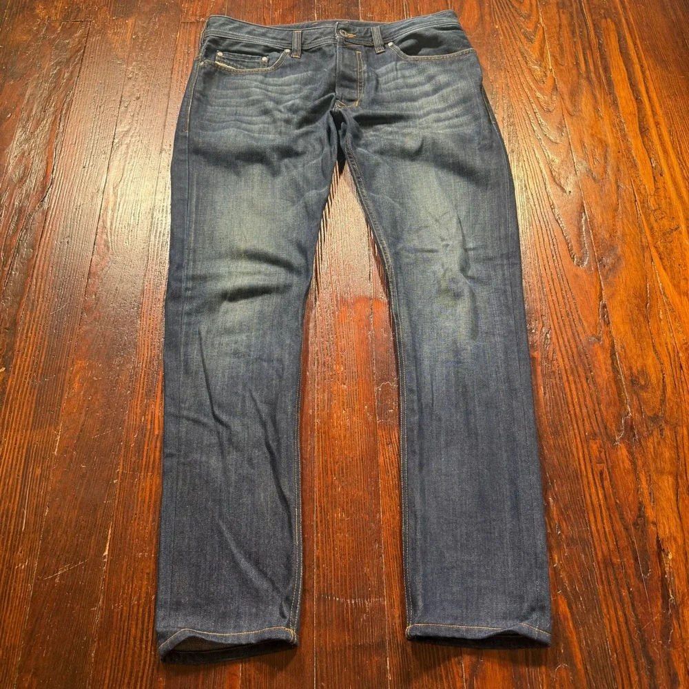 Diesel‎ Safado Jeans Mens 32x32 Blue Slim Straight Button Fly Made in USA Faded